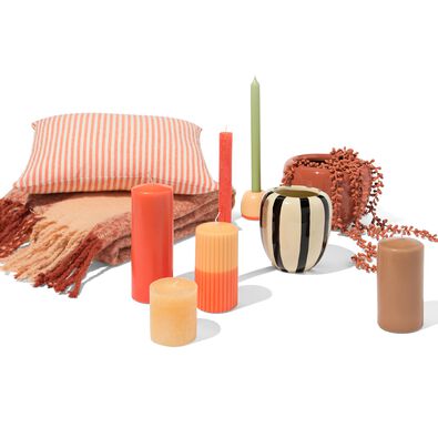 Vase 25,8 cm aus Keramik mit Streifen, Orange - 13324157 - HEMA