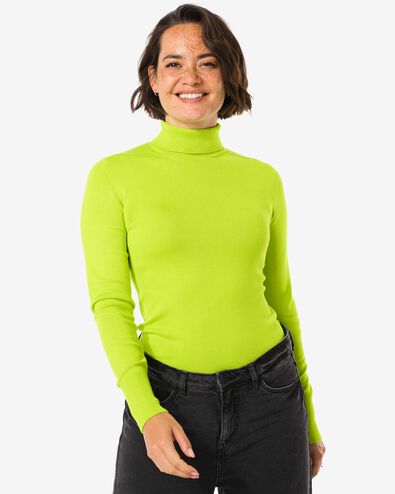 pull col roul&eacute; femme Lois vert - 36365760GREEN - HEMA