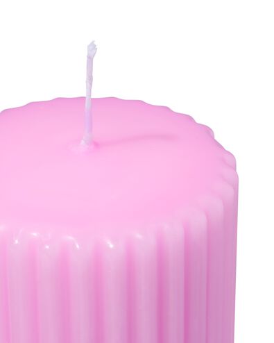 bougie cylindrique &Oslash;7x19cm nervur&eacute;e rose clair-rose vif - 13504032 - HEMA