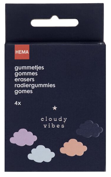 4er-Pack Radiergummis, Wolken - 14405101 - HEMA