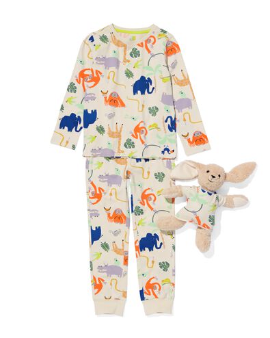 pyjama enfant jungle avec t-shirt de nuit pour poupée blanc cassé blanc cassé - 23051680OFFWHITE - HEMA