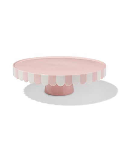 pr&eacute;sentoir &agrave; g&acirc;teaux c&eacute;ramique bords festonn&eacute; rose - 14250317 - HEMA