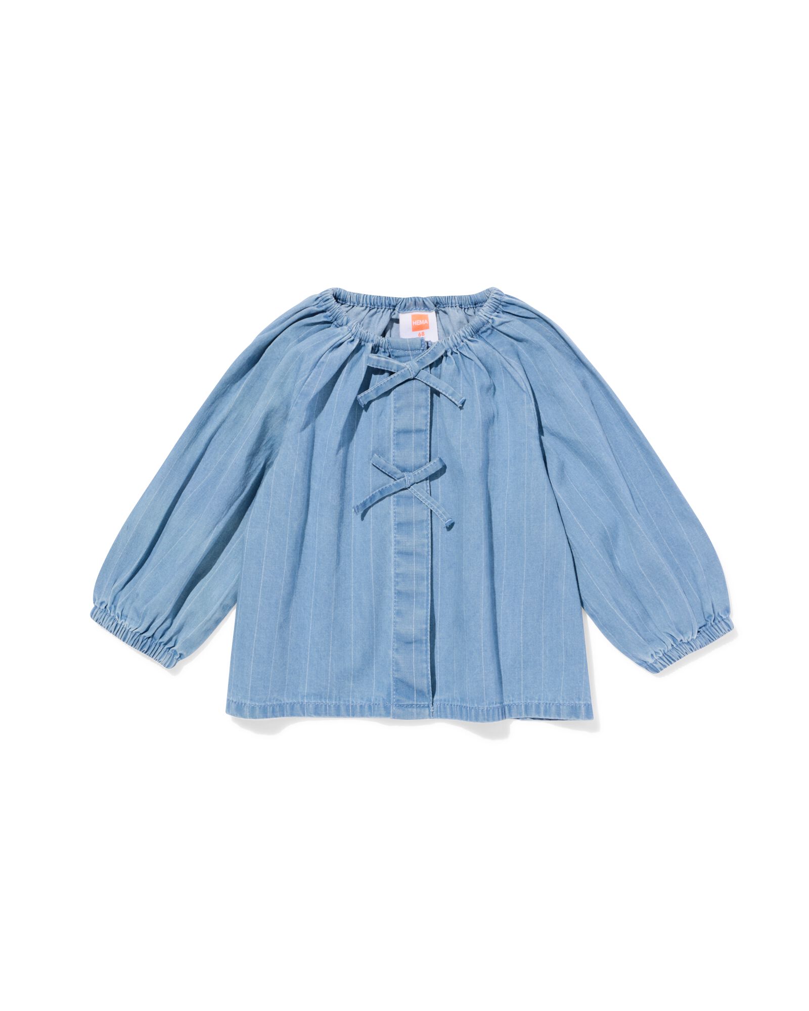 chemisier avec n&oelig;uds b&eacute;b&eacute; denim - 33027870DENIM - HEMA