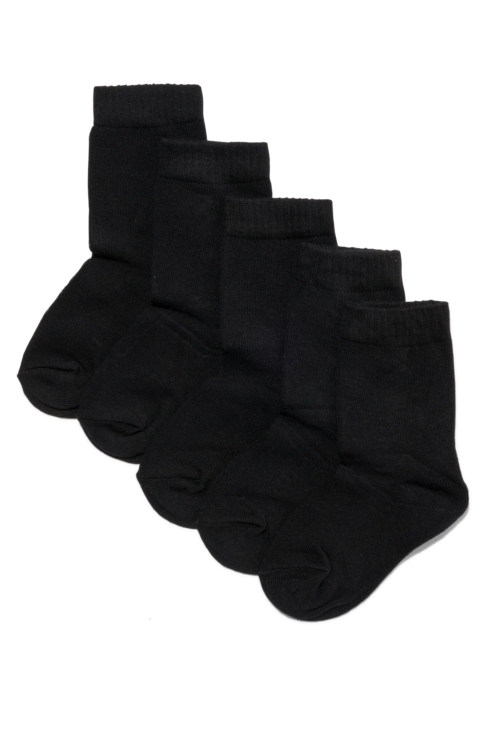 chaussettes enfant - 5 paires noir noir - 1000001852 - HEMA