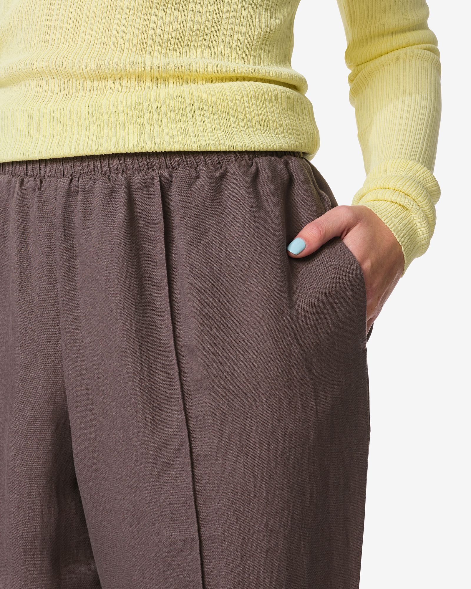 damesbroek Inez wide fit  bruin bruin - 36207370BROWN - HEMA