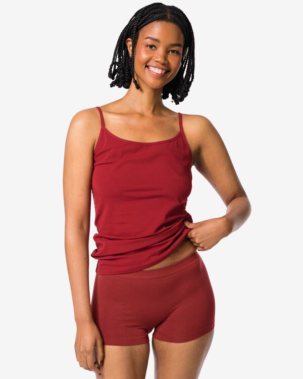 boxer femme sans couture microfibre rouge fonc&eacute; - 19601614DARKRED - HEMA