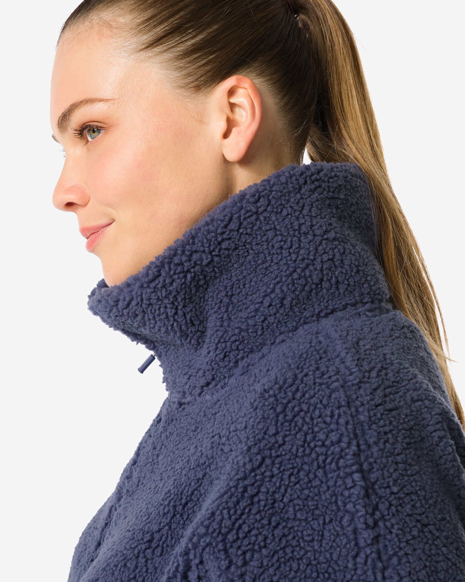 dames sherpa jas blauw - 36050100BLUE - HEMA