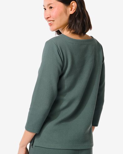 t-shirt femme Kacey avec structure vert foncé L - 36253653 - HEMA