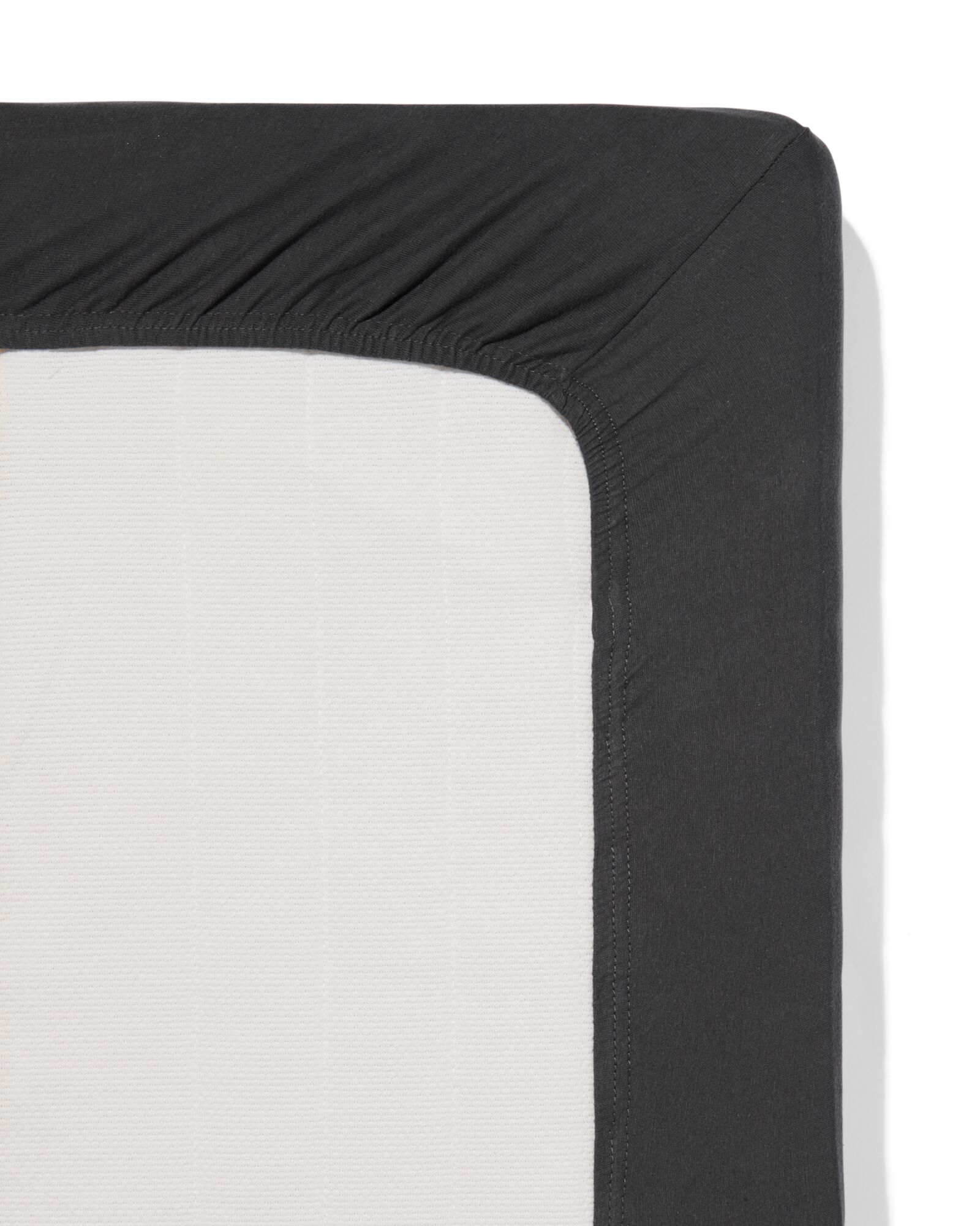 drap-housse surmatelas coton doux 90x220 gris fonc&eacute; - 5180080 - HEMA