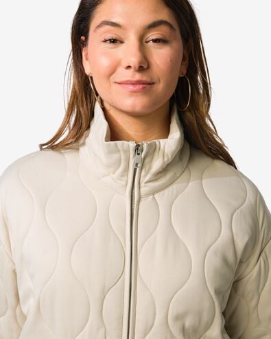 damesjas Jina gewatteerd gebroken wit gebroken wit - 36207420OFFWHITE - HEMA