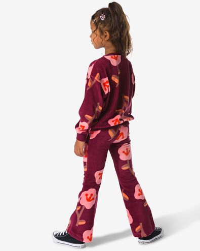 ensemble de v&ecirc;tements pour enfants pull et leggings fleurs bordeaux - 30835805BURGUNDYRED - HEMA