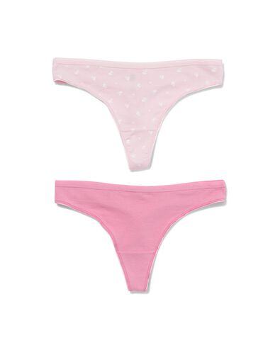 2 strings femme taille haute coton stretch rose - 1000030299 - HEMA