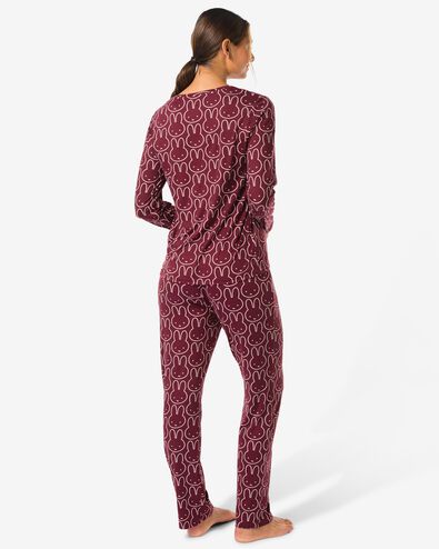 Miffy Damenpyjama aus Mikrofaser bordeauxrot - 23400980BURGUNDYRED - HEMA