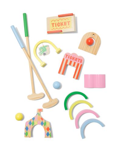 Minigolf-Set aus Holz, Zirkusthema - 15800092 - HEMA