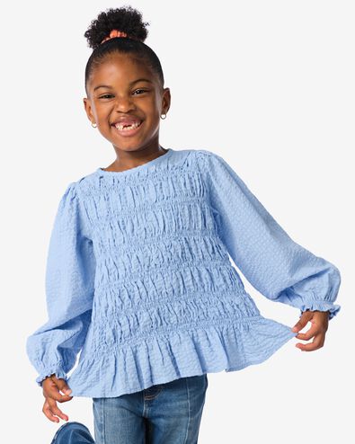 blouse enfant smock bleu - 30874006BLUE - HEMA