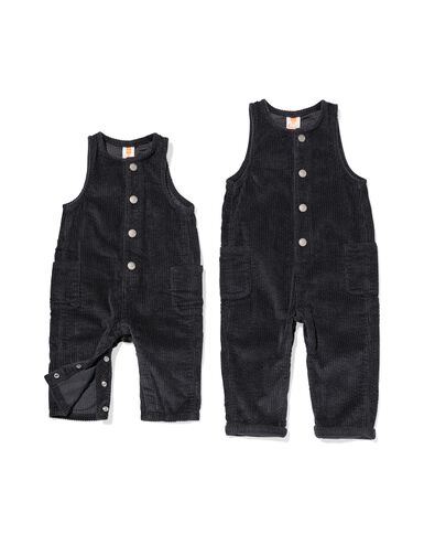 babyjumpsuit corduroy  donkergrijs donkergrijs - 33168870DARKGREY - HEMA