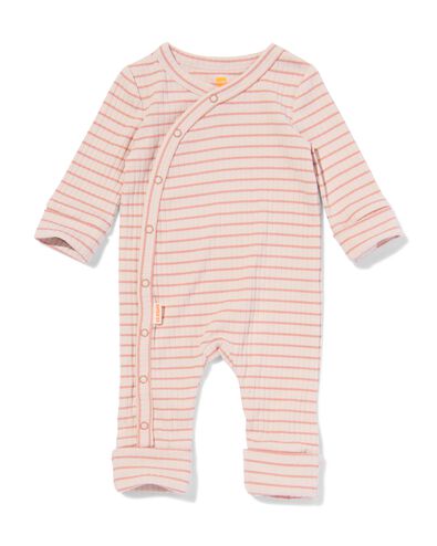 combinaison &eacute;volutive nouveau-n&eacute; bambou c&ocirc;tel&eacute; avec stretch ray&eacute;e marron marron - 33417620BROWN - HEMA