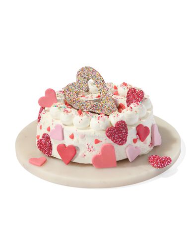 décoration pour gâteau - pastilles choco coeurs avec perles de sucre 150g - 10280048 - HEMA