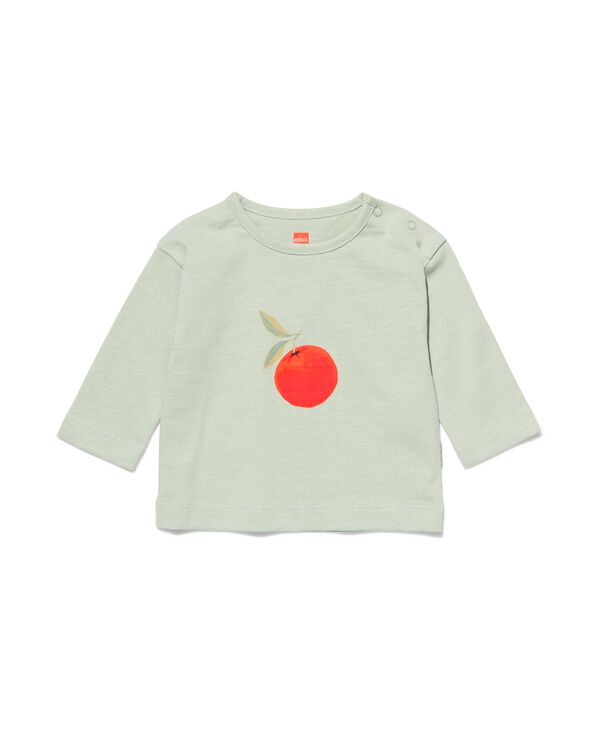 t-shirt nouveau-né orange vert vert - 1000031988 - HEMA