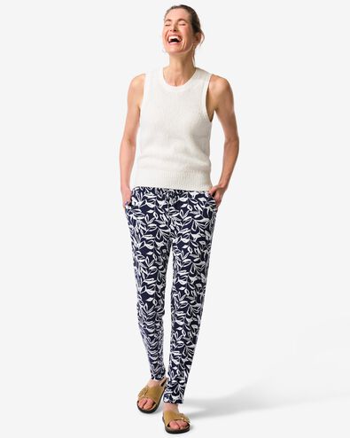 Damenhose Mila, regul&auml;re Passform, Bl&auml;tter dunkelblau dunkelblau - 36202870DARKBLUE - HEMA