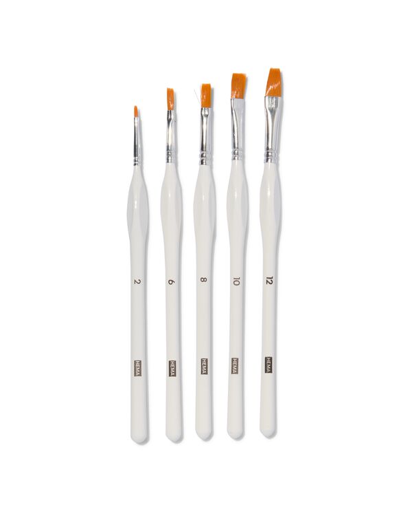 schilderpenselen met platte punt - 5 stuks - 60720078 - HEMA