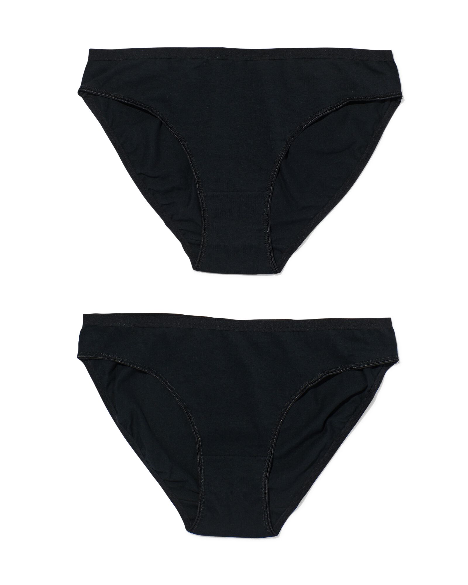 dames slips stretch katoen - 2 stuks zwart zwart - 1000030275 - HEMA