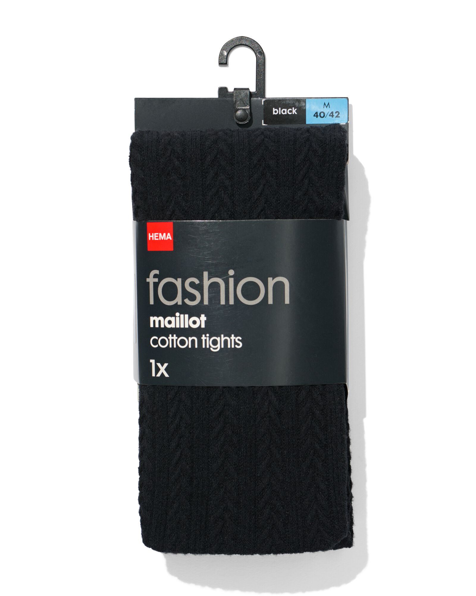 collant &eacute;pais fashion torsade noir 44/46 - 4050268 - HEMA