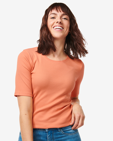 Damen-Shirt Clara, Feinripp rosa rosa - 1000029598 - HEMA