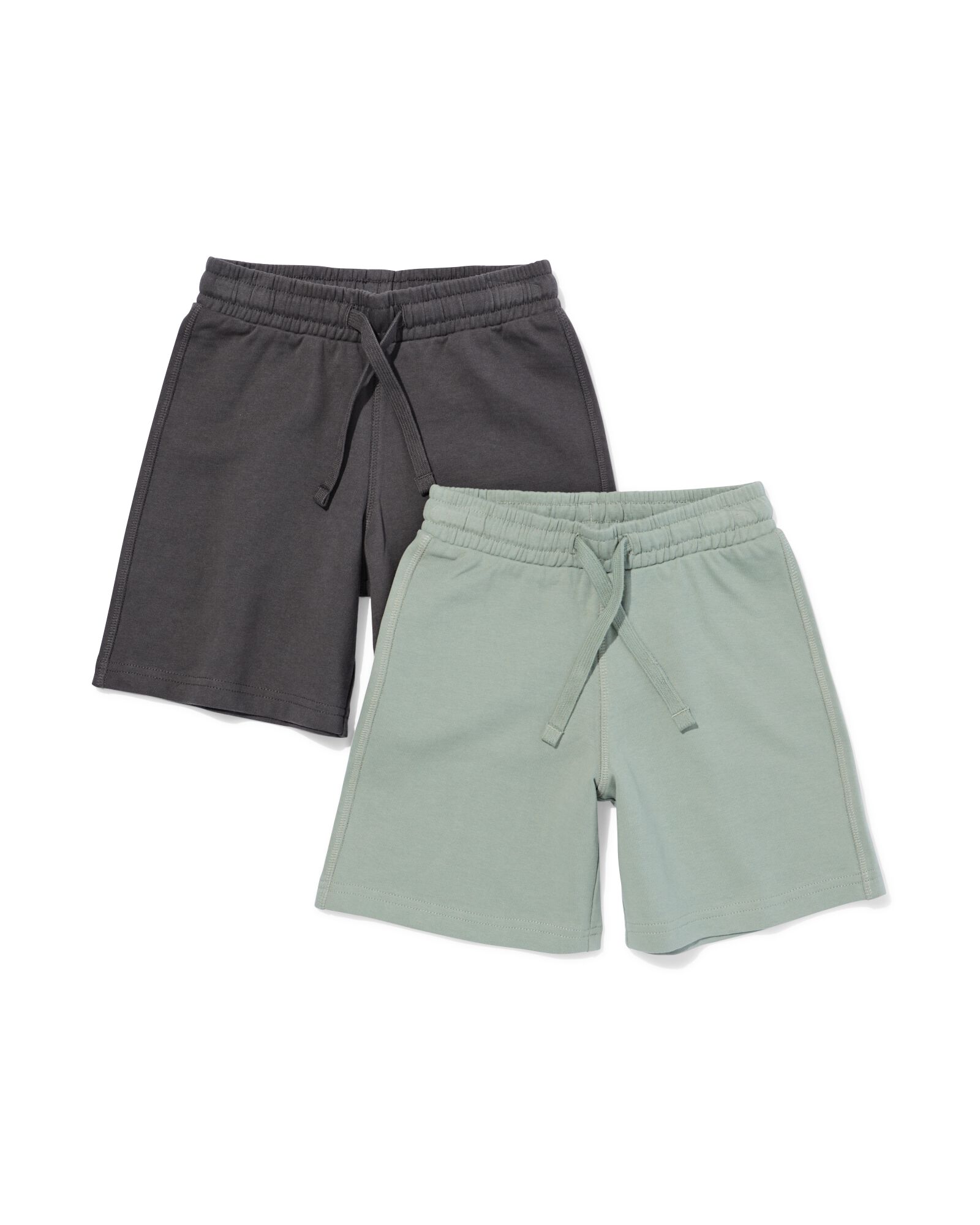 kindershort regular fit sweatstof - 2 stuks groen groen - 30714605GREEN - HEMA