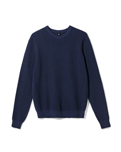 pull homme Lars gaufr&eacute; bleu fonc&eacute; bleu fonc&eacute; - 2140840DARKBLUE - HEMA