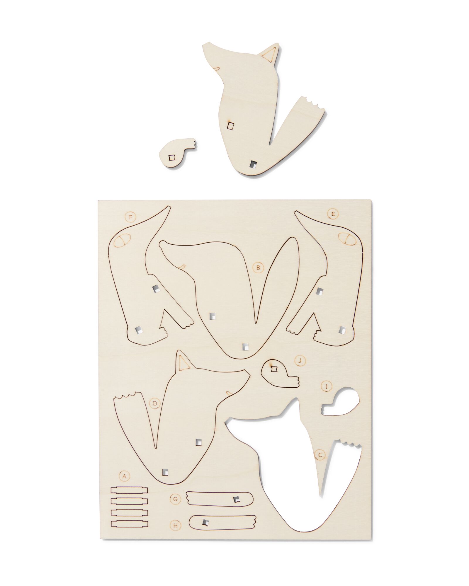 houten 3D bouwplaat vos - 15900369 - HEMA