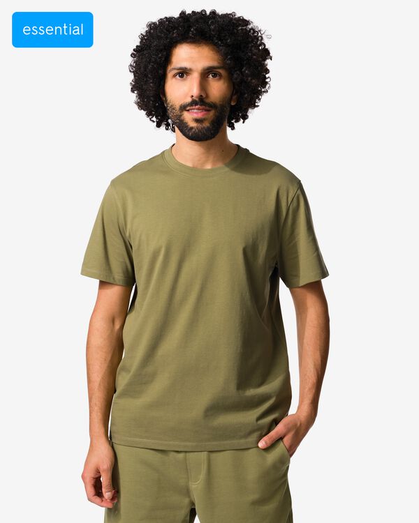 heren T-shirt regular fit middengroen middengroen - 2190380MIDGREEN - HEMA