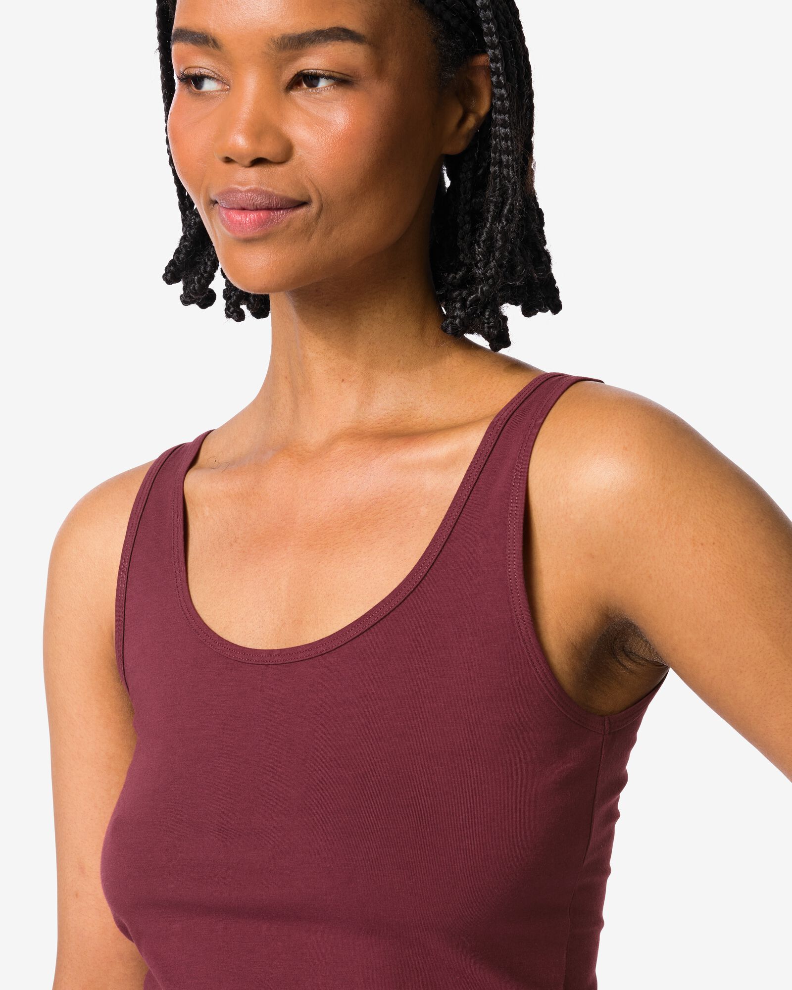 débardeur femme coton bordeaux bordeaux - 19661404BURGUNDYRED - HEMA