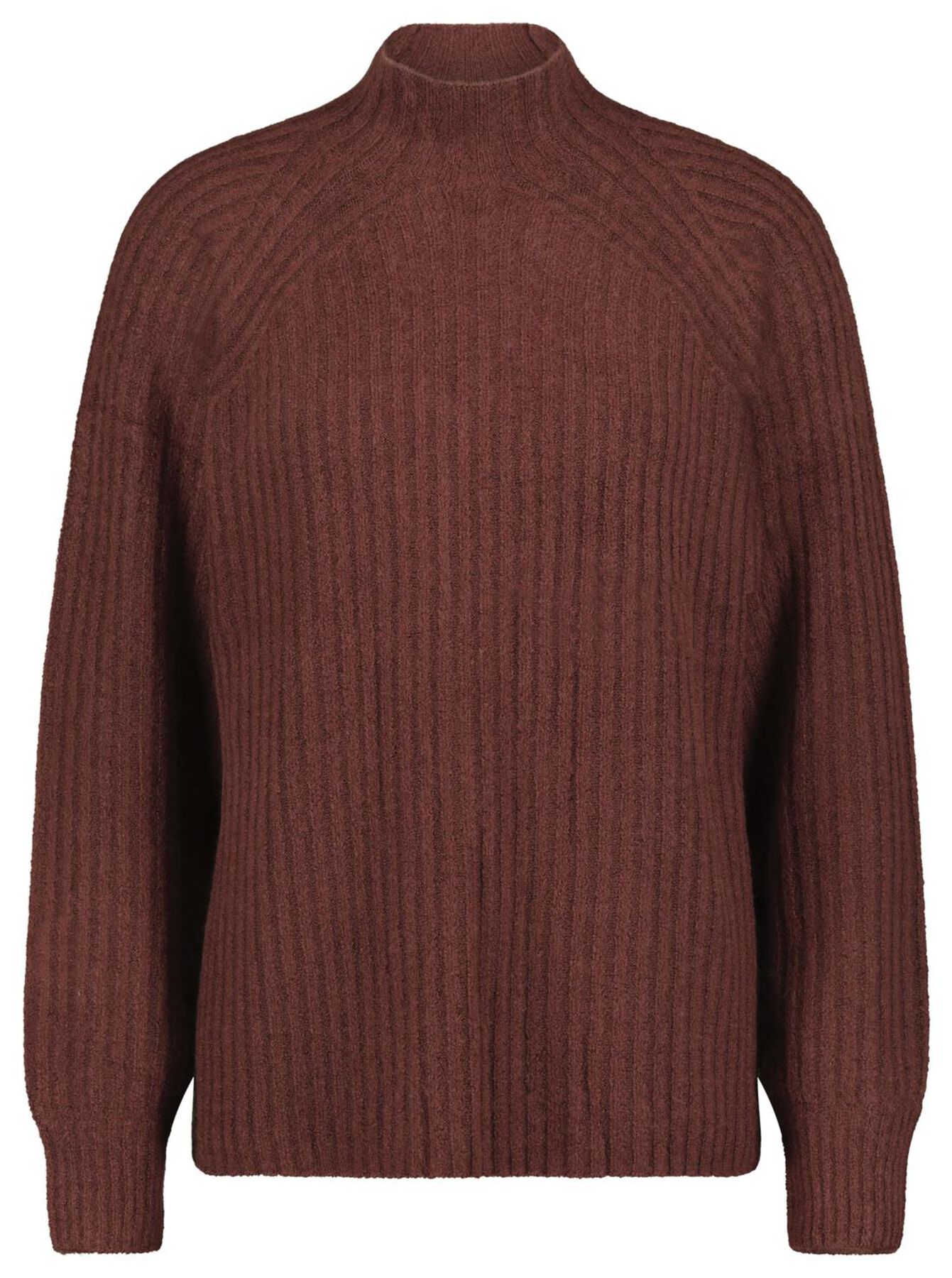 women's sweater rib-knitted brown - HEMA