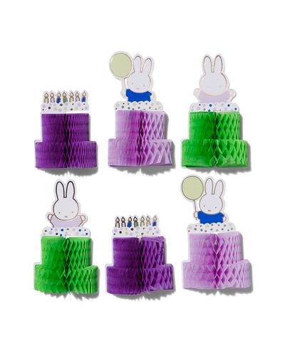 6 mini d&eacute;corations en papier alv&eacute;ol&eacute; Miffy - 14210201 - HEMA