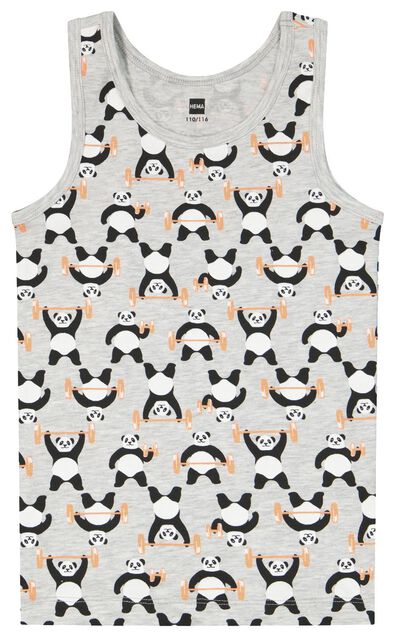 2er-Pack Kinder-Hemden, Pandas graumeliert graumeliert - 1000023779 - HEMA