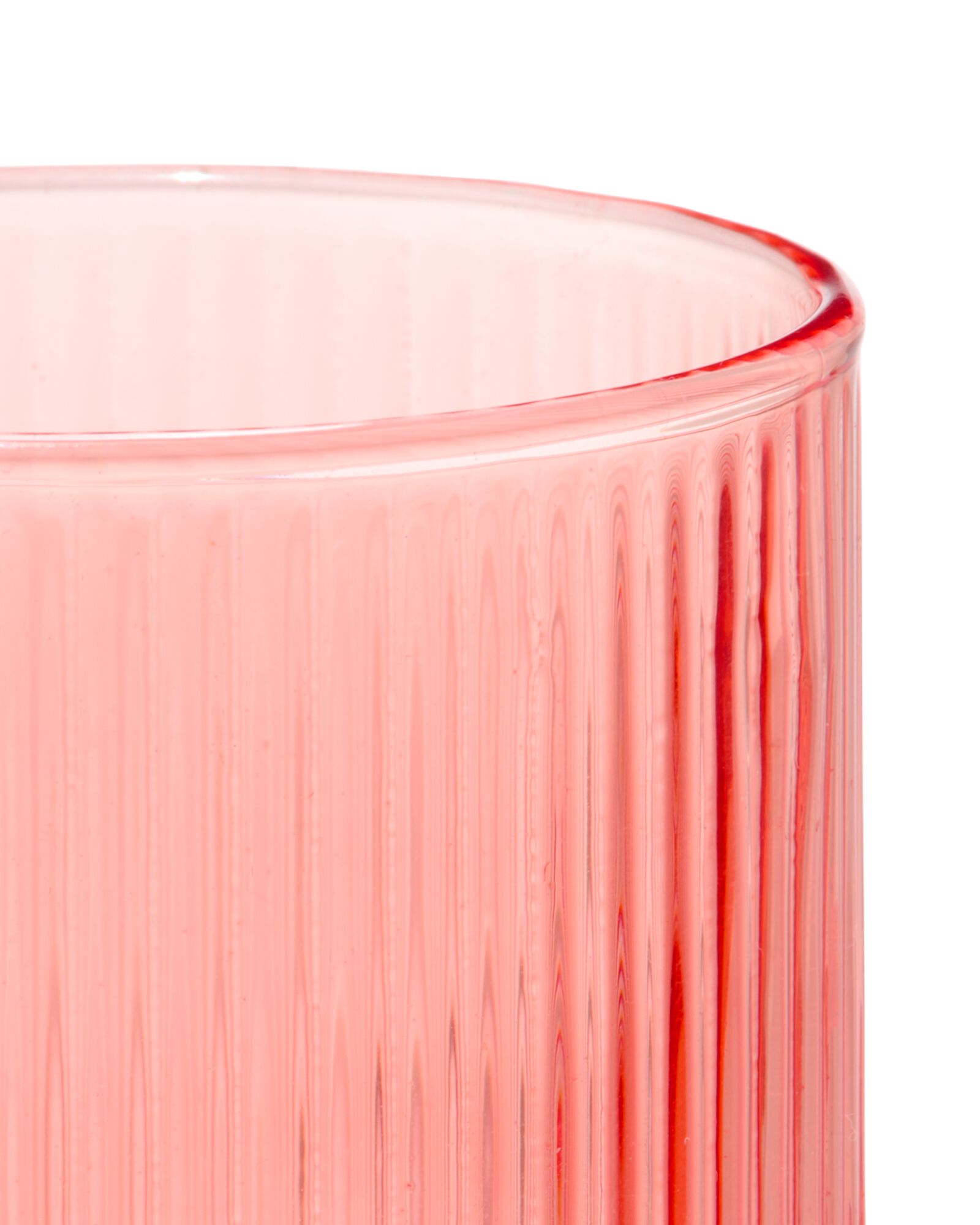 Glas f&uuml;r Duftkerze ⌀ 6,5 x 6,5 cm, gerippt, orange - 13507536 - HEMA