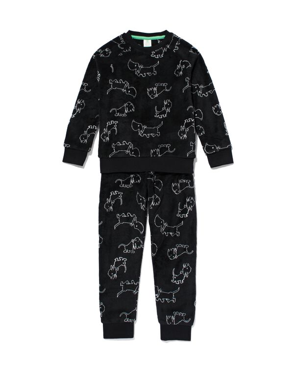 Takkie Kinderpyjama Fleece schwarz schwarz - 23060540BLACK - HEMA
