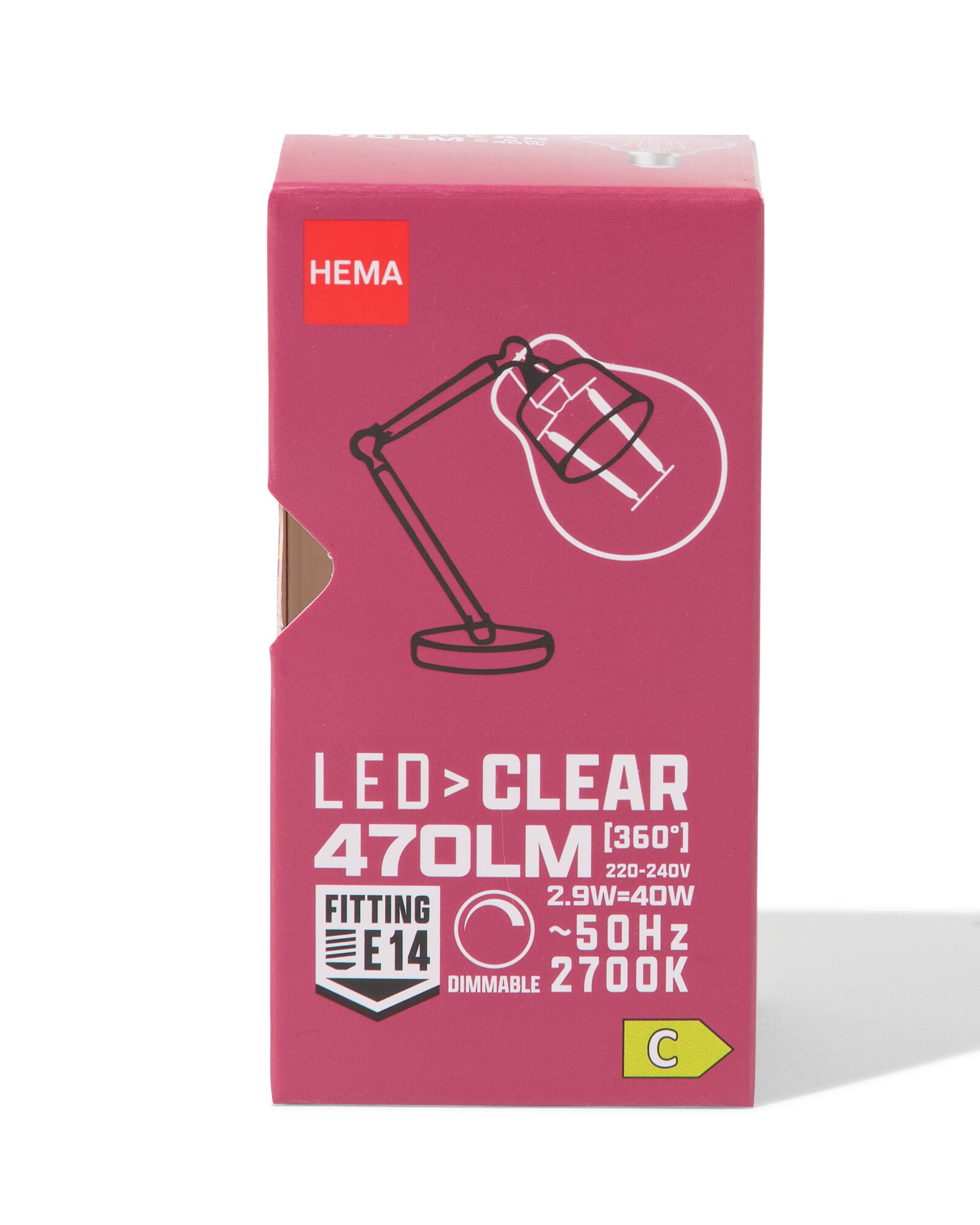 LED-Kugel, klar, E14, 2,9 W, 470 lm, dimmbar - 20000049 - HEMA