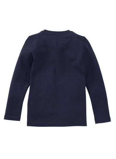 t-shirt enfant - coton biologique bleu foncé - 1000003410 - HEMA