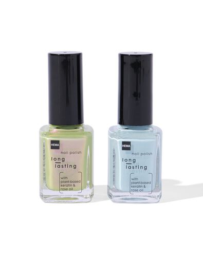 lot de vernis &agrave; ongles longue dur&eacute;e bleu-vert 2 pi&egrave;ces - 60640082 - HEMA
