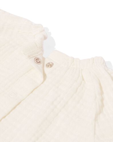 t-shirt bébé nouveau-né mousseline blanc cassé blanc cassé - 33496010OFFWHITE - HEMA