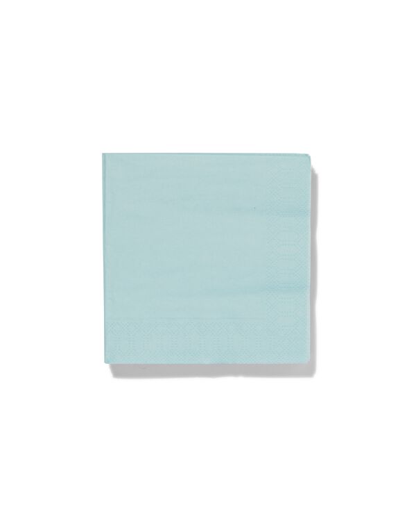 20 serviettes - 24 x 24 - papier - bleu - 14200281 - HEMA