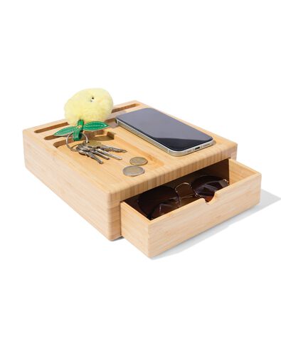 Organizer mit kabellosem Ladeger&auml;t Bambus - 39610005 - HEMA