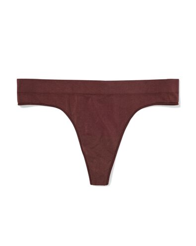 Nahtloser Damenstring aus Mikrofaser dunkelbraun - 19601644DARKBROWN - HEMA