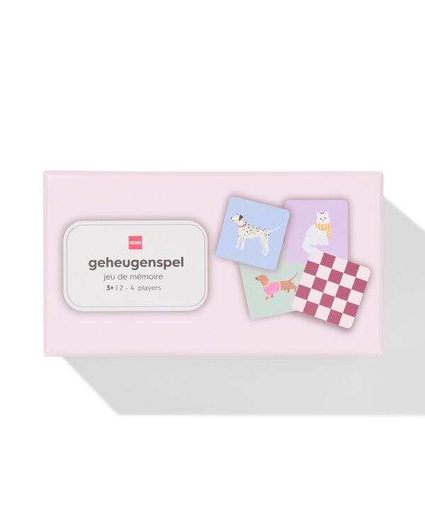 Memory-Spiel, Katzen und Hunde, rosa/auberginefarben - 61160251 - HEMA
