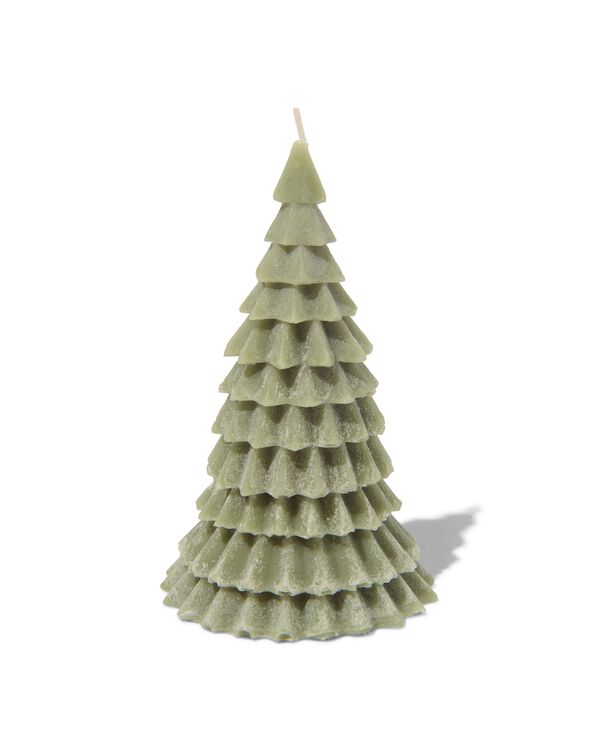 kaars kerstboom 16cm groen - 25170081 - HEMA