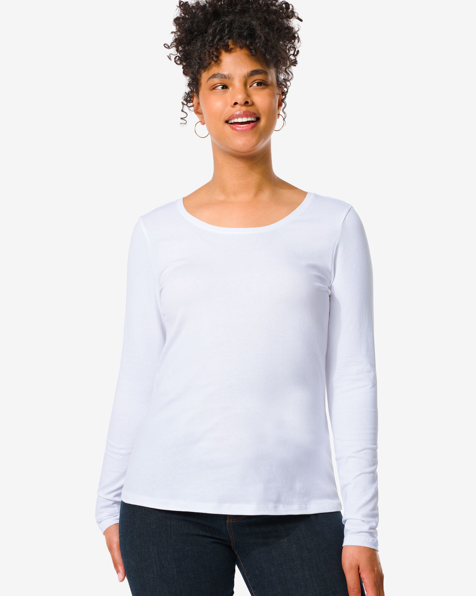 t-shirt femme classique blanc blanc - 1000005478 - HEMA