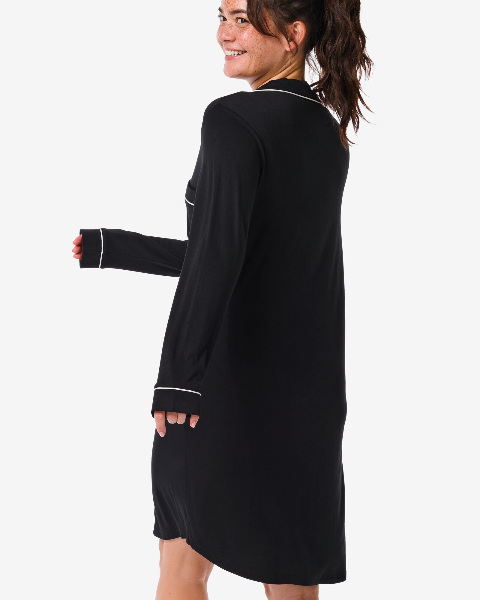 chemise de nuit femme viscose noir noir - 23460145BLACK - HEMA