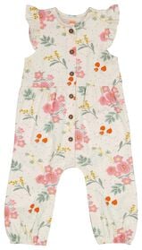Baby-Jumpsuit mit Rüschen, Blumen eierschalenfarben eierschalenfarben - 1000027338 - HEMA